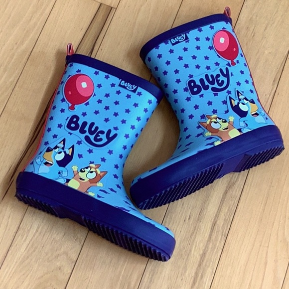 Bluey Kids Rain Boots - Blue and Red, size 11-12 - Picture 1 of 15